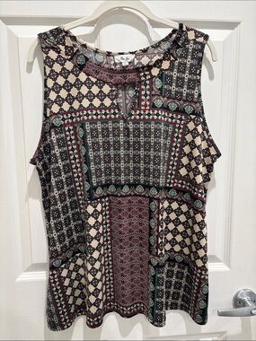 Rue Juju Patchwork Sleeveless Top Lightweight XL